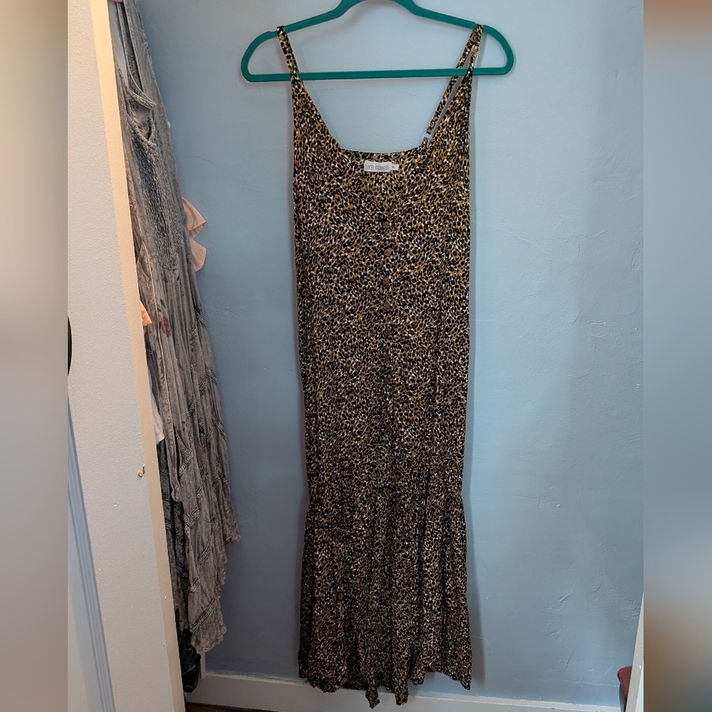 Tiare Hawaii Leopard High Low Trapeze Sundress